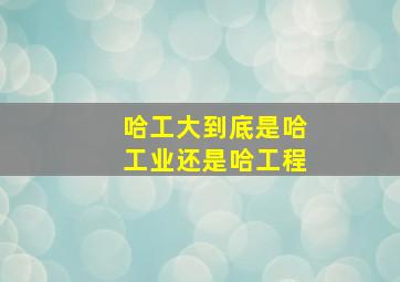 哈工大到底是哈工业还是哈工程