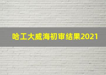 哈工大威海初审结果2021