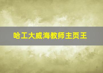 哈工大威海教师主页王