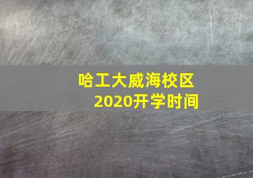 哈工大威海校区2020开学时间