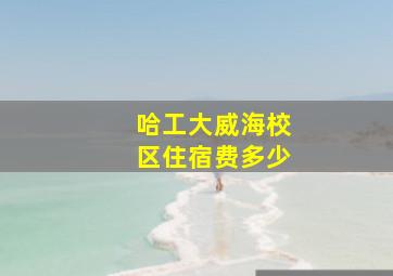 哈工大威海校区住宿费多少