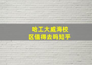 哈工大威海校区值得去吗知乎