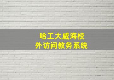 哈工大威海校外访问教务系统