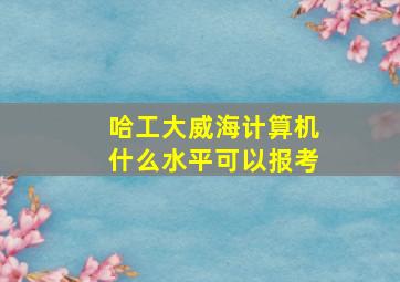 哈工大威海计算机什么水平可以报考