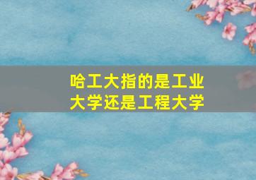 哈工大指的是工业大学还是工程大学