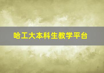 哈工大本科生教学平台