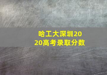 哈工大深圳2020高考录取分数