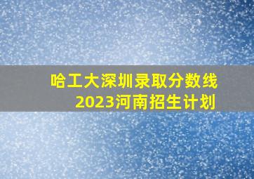 哈工大深圳录取分数线2023河南招生计划