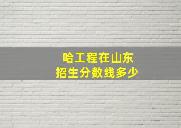 哈工程在山东招生分数线多少