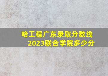 哈工程广东录取分数线2023联合学院多少分