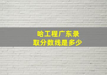 哈工程广东录取分数线是多少