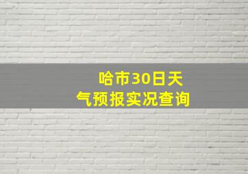 哈市30日天气预报实况查询