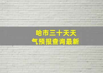 哈市三十天天气预报查询最新