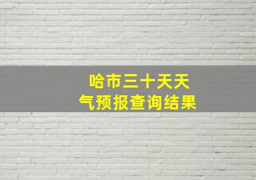 哈市三十天天气预报查询结果