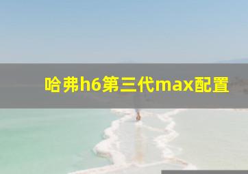 哈弗h6第三代max配置