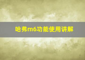 哈弗m6功能使用讲解