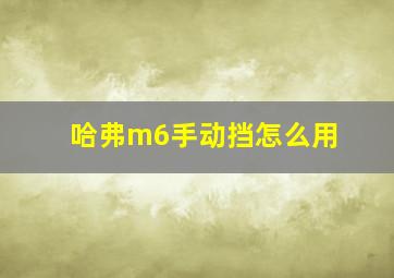 哈弗m6手动挡怎么用