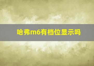 哈弗m6有档位显示吗