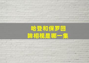 哈登和保罗回眸相视是哪一集