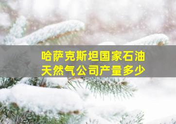 哈萨克斯坦国家石油天然气公司产量多少