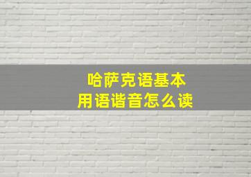 哈萨克语基本用语谐音怎么读