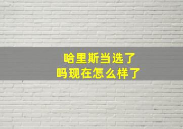 哈里斯当选了吗现在怎么样了