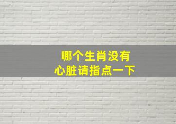 哪个生肖没有心脏请指点一下