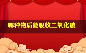 哪种物质能吸收二氧化碳