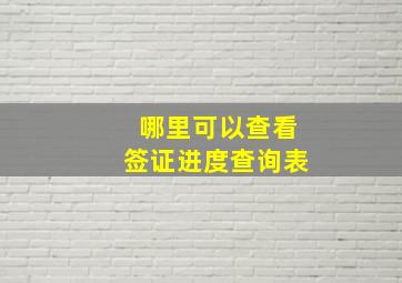 哪里可以查看签证进度查询表