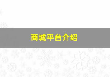 商城平台介绍