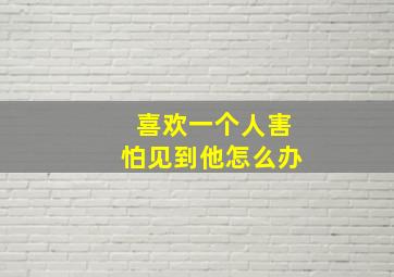 喜欢一个人害怕见到他怎么办