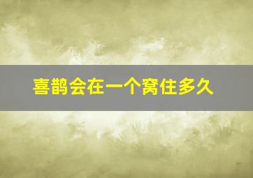 喜鹊会在一个窝住多久