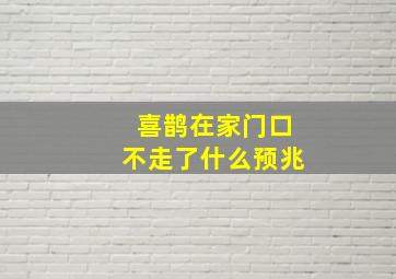 喜鹊在家门口不走了什么预兆