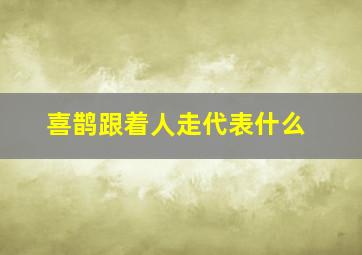 喜鹊跟着人走代表什么