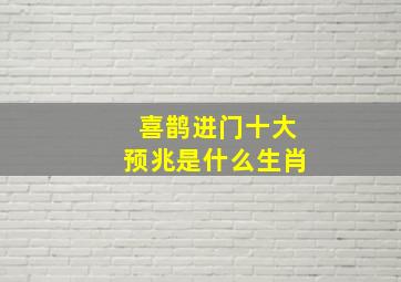 喜鹊进门十大预兆是什么生肖