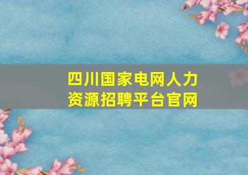 四川国家电网人力资源招聘平台官网