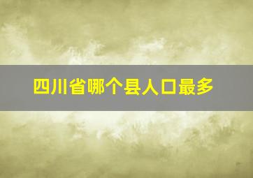 四川省哪个县人口最多