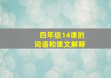 四年级14课的词语和课文解释