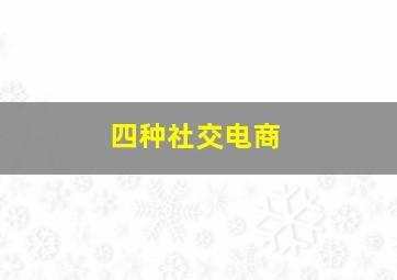 四种社交电商