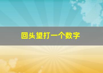 回头望打一个数字