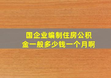 国企业编制住房公积金一般多少钱一个月啊