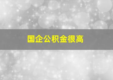 国企公积金很高