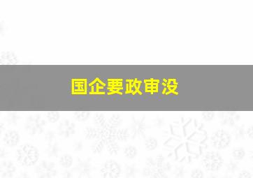 国企要政审没