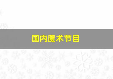 国内魔术节目