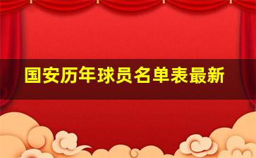 国安历年球员名单表最新