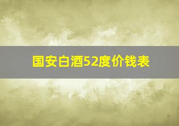 国安白酒52度价钱表