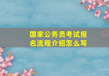 国家公务员考试报名流程介绍怎么写