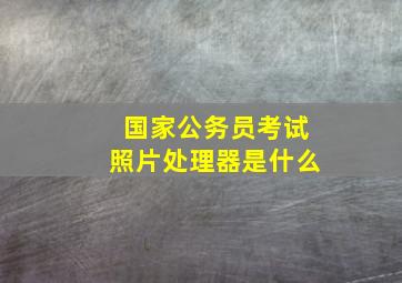 国家公务员考试照片处理器是什么