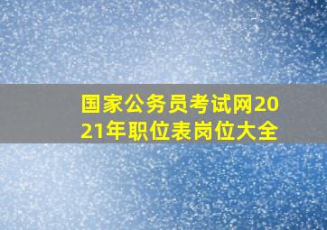 国家公务员考试网2021年职位表岗位大全