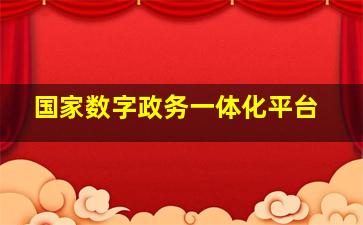 国家数字政务一体化平台